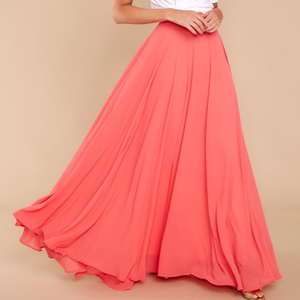 Stunning Coral Pink Maxi Skirt